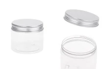 Διάφανο PET βαζάκι 150ml με ασημί αλουμινένιο καπάκι με παρέμβυσμα - 12 τμχ Διάφανο PET βαζάκι 150ml με ασημί αλουμινένιο καπάκι με παρέμβυσμα - 12 τμχ