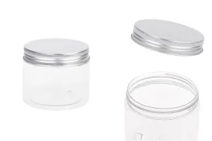 Transparent 150ml PET jar with aluminum cap and sealing disc-1