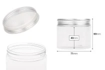 Διάφανο PET βαζάκι 150ml με ασημί αλουμινένιο καπάκι με παρέμβυσμα - 12 τμχ Διάφανο PET βαζάκι 150ml με ασημί αλουμινένιο καπάκι με παρέμβυσμα - 12 τμχ