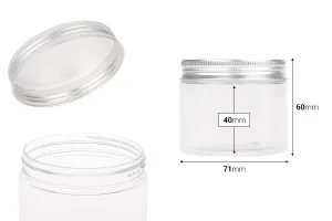 Transparent 150ml PET jar with aluminum cap and sealing disc-2