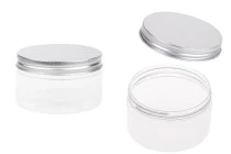 Διάφανο PET βαζάκι 200ml με ασημί αλουμινένιο καπάκι με παρέμβυσμα - 12 τμχ Διάφανο PET βαζάκι 200ml με ασημί αλουμινένιο καπάκι με παρέμβυσμα - 12 τμχ