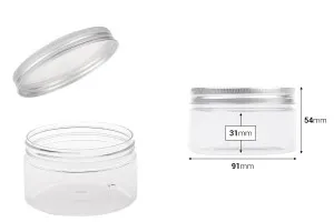 Transparent 200ml PET jar with aluminum cap and sealing disc-2