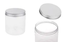 Διάφανο PET βαζάκι 500ml με ασημί αλουμινένιο καπάκι με παρέμβυσμα - 6τμχ Διάφανο PET βαζάκι 500ml με ασημί αλουμινένιο καπάκι με παρέμβυσμα - 6τμχ