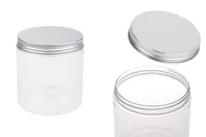 Transparent 500ml PET jar with aluminum cap and sealing disc - 6 pcs-1
