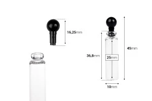 Glastesterflasche 1 ml mit Kunststoffverschluss - 100 Stk-2