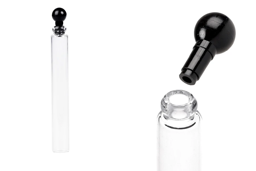 Γυάλινο φιαλίδιο 3 ml για tester αρωμάτων με πλαστικό καπάκι - 100 τμχ