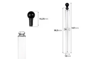 Glastesterflasche 5 ml mit Kunststoffverschluss - 100 Stk-2