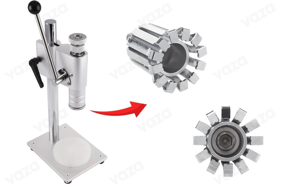 Mjet rezervë për vulosjen e sprejeve dhe vendosjen e unazave në shishet e parfumit me mbyllje sigurie crimp 15 mm (kërkohet përdorimi i një mjeti mbyllës) Mjet rezervë për vulosjen e sprejeve dhe vendosjen e unazave në shishet e parfumit me mbyllje sigurie crimp 15 mm (kërkohet përdorimi i një mjeti mbyllës)-imazh_grup