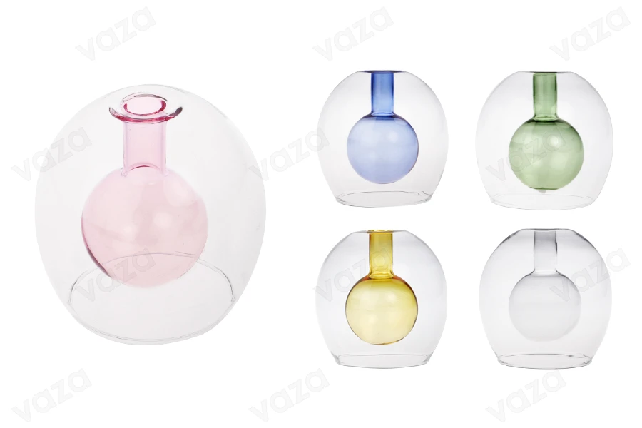 Flacon diffuseur en verre à double paroi 65 ml (90x90 mm) en verre soufflé de différentes couleurs-photo_produit