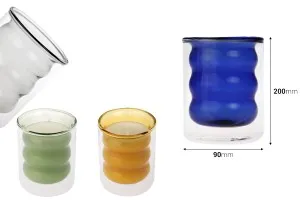 Doppelglasdose 200 ml für Kerze (75x93 mm) in verschiedenen Farben-2