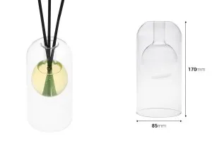Double wall glass reed diffuser bottle 170 ml (85x170 mm) made of blown glass - transparent-2