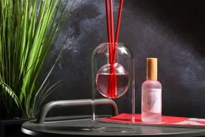Double wall glass reed diffuser bottle 170 ml (85x170 mm) made of blown glass - transparent-3