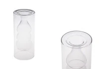 Γυάλινο δοχείο 350 ml δίχωρο (90x200 mm) από φυσητό γυαλί κατάλληλο για αρωματικό χώρου - διάφανο Γυάλινο δοχείο 350 ml δίχωρο (90x200 mm) από φυσητό γυαλί κατάλληλο για αρωματικό χώρου - διάφανο