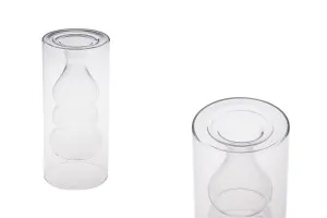 Bottiglia diffusore in vetro a doppia parete da 350 ml (90x200 mm) in vetro soffiato - trasparente-1