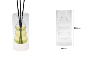 Bottiglia diffusore in vetro a doppia parete da 350 ml (90x200 mm) in vetro soffiato - trasparente-2