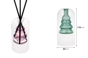 Bottiglia diffusore in vetro a doppia parete da 160 ml (85x170 mm) realizzato in vetro soffiato in vari colori-2