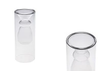 Γυάλινο δοχείο 230 ml δίχωρο (80x200 mm) από φυσητό γυαλί κατάλληλο για αρωματικό χώρου - διάφανο Γυάλινο δοχείο 230 ml δίχωρο (80x200 mm) από φυσητό γυαλί κατάλληλο για αρωματικό χώρου - διάφανο