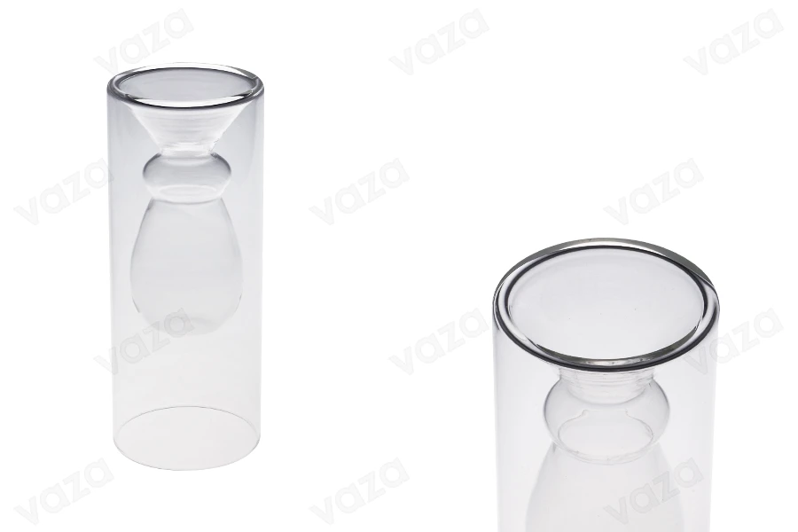Double wall glass reed diffuser bottle 230 ml (80x200 mm) made of blown glass - transparent-image_product