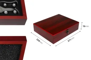Ensemble d'accessoires pour le vin dans une caisse en bois (9 pièces)-2