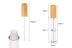 Etui pour gloss 7 ml transparent avec couvercle en bambou et égouttoir-2