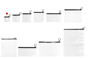 Durchsichtige Beutel (PVC) 60x60 mm mit schwarzem Zip-Verschluss - 12 Stück-6