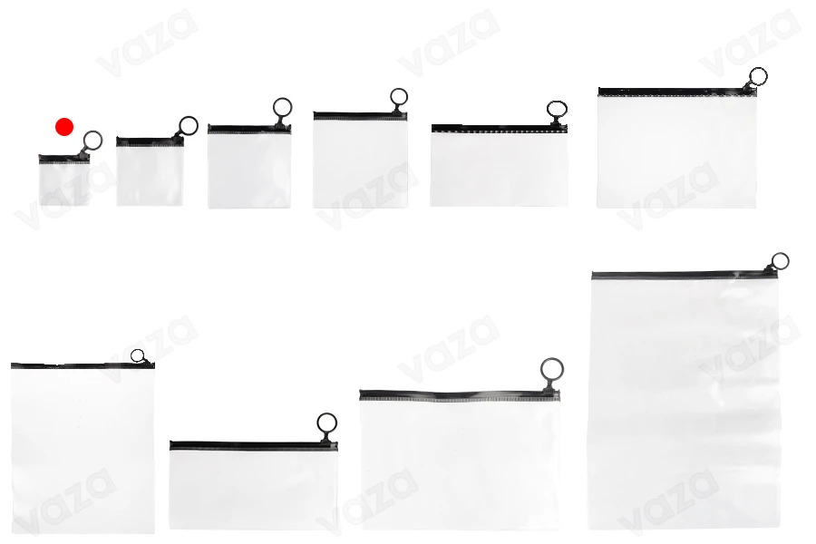 Ημιδιάφανο σακουλάκι (PVC) 60x60 mm με μαύρο φερμουάρ (zip) - 12 τμχ Ημιδιάφανο σακουλάκι (PVC) 60x60 mm με μαύρο φερμουάρ (zip) - 12 τμχ-εικόνα_σύνθεση