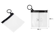 Ημιδιάφανο σακουλάκι (PVC) 80x80 mm με μαύρο φερμουάρ (zip) - 12 τμχ