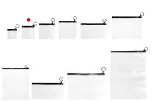 Durchsichtige Beutel (PVC) 80x80 mm mit schwarzem Zip-Verschluss - 12 Stück-6