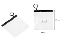 Ημιδιάφανο σακουλάκι (PVC) 100x100 mm με μαύρο φερμουάρ (zip) - 12 τμχ Ημιδιάφανο σακουλάκι (PVC) 100x100 mm με μαύρο φερμουάρ (zip) - 12 τμχ