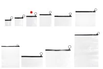 Ημιδιάφανο σακουλάκι (PVC) 100x100 mm με μαύρο φερμουάρ (zip) - 12 τμχ Ημιδιάφανο σακουλάκι (PVC) 100x100 mm με μαύρο φερμουάρ (zip) - 12 τμχ