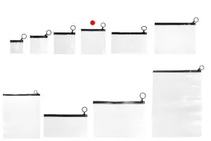 Sachet translucide (PVC) 120x120 mm avec fermeture zippée noire - 12 pièces-6