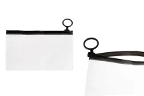 Ημιδιάφανο σακουλάκι (PVC) 150x100 mm με μαύρο φερμουάρ (zip) - 12 τμχ