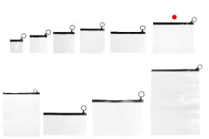 Durchsichtige Beutel (PVC) 200x150 mm mit schwarzem Zip-Verschluss - 12 Stück-6