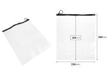 Ημιδιάφανο σακουλάκι (PVC) 250x300 mm με μαύρο φερμουάρ (zip) - 12 τμχ Ημιδιάφανο σακουλάκι (PVC) 250x300 mm με μαύρο φερμουάρ (zip) - 12 τμχ