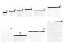Ημιδιάφανο σακουλάκι (PVC) 190x100 mm με μαύρο φερμουάρ (zip) - 12 τμχ