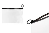 Ημιδιάφανο σακουλάκι (PVC) 200x140 mm με μαύρο φερμουάρ (zip) - 12 τμχ