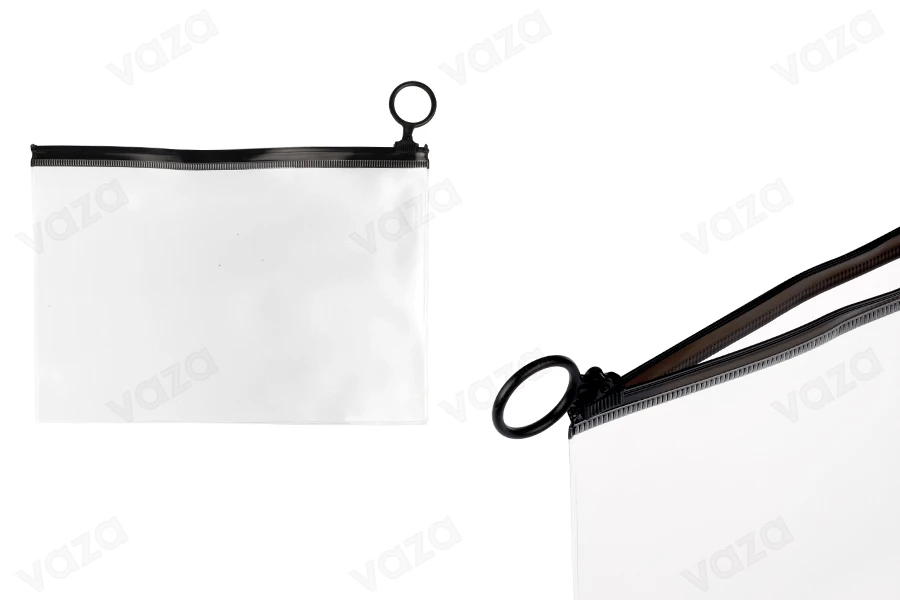 Ημιδιάφανο σακουλάκι (PVC) 200x140 mm με μαύρο φερμουάρ (zip) - 12 τμχ Ημιδιάφανο σακουλάκι (PVC) 200x140 mm με μαύρο φερμουάρ (zip) - 12 τμχ-εικόνα_προϊοντική