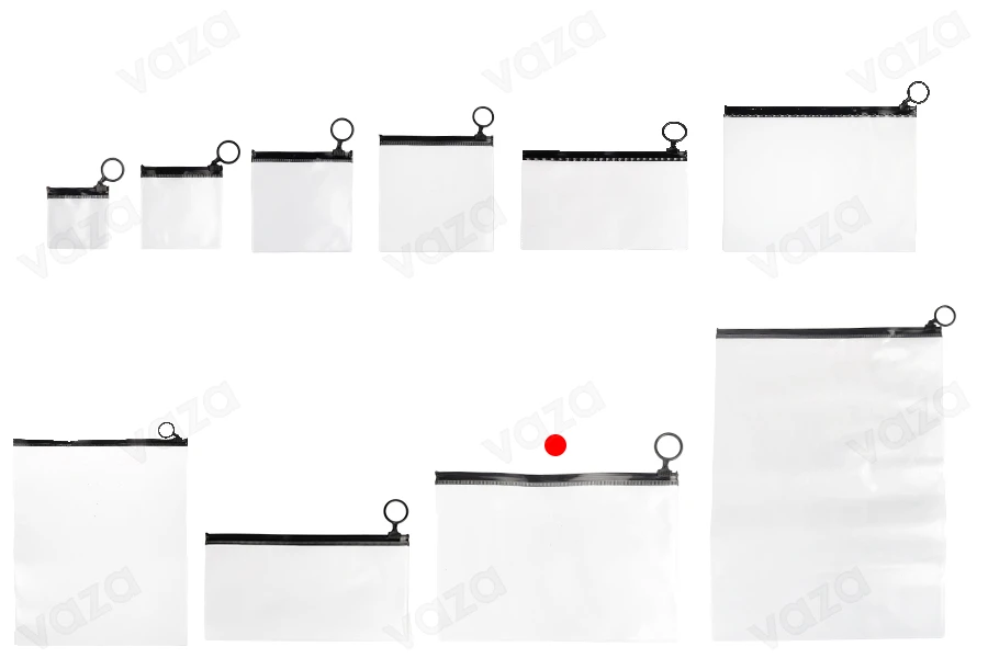 Ημιδιάφανο σακουλάκι (PVC) 200x140 mm με μαύρο φερμουάρ (zip) - 12 τμχ Ημιδιάφανο σακουλάκι (PVC) 200x140 mm με μαύρο φερμουάρ (zip) - 12 τμχ-εικόνα_σύνθεση