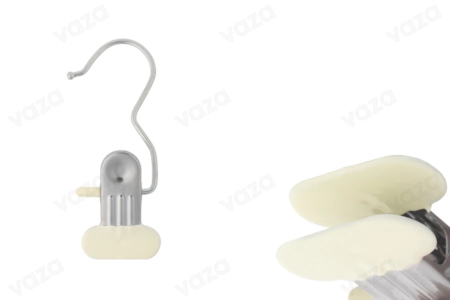 Μεταλλικός γάντζος με μπεζ κλιπ 110x38 mm Μεταλλικός γάντζος με μπεζ κλιπ 110x38 mm-εικόνα_προϊοντική