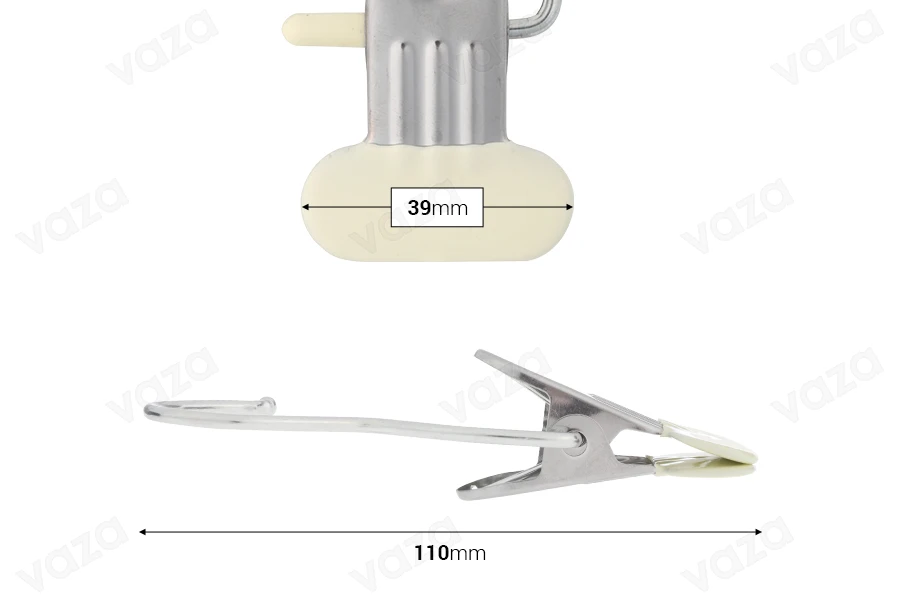 Μεταλλικός γάντζος με μπεζ κλιπ 110x38 mm Μεταλλικός γάντζος με μπεζ κλιπ 110x38 mm-εικόνα_διαστάσεις