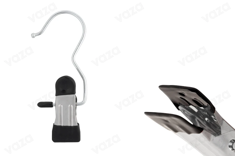 Metallhaken mit Clip mit schwarzem Griff 108x23  mm-εικόνα_προϊοντική