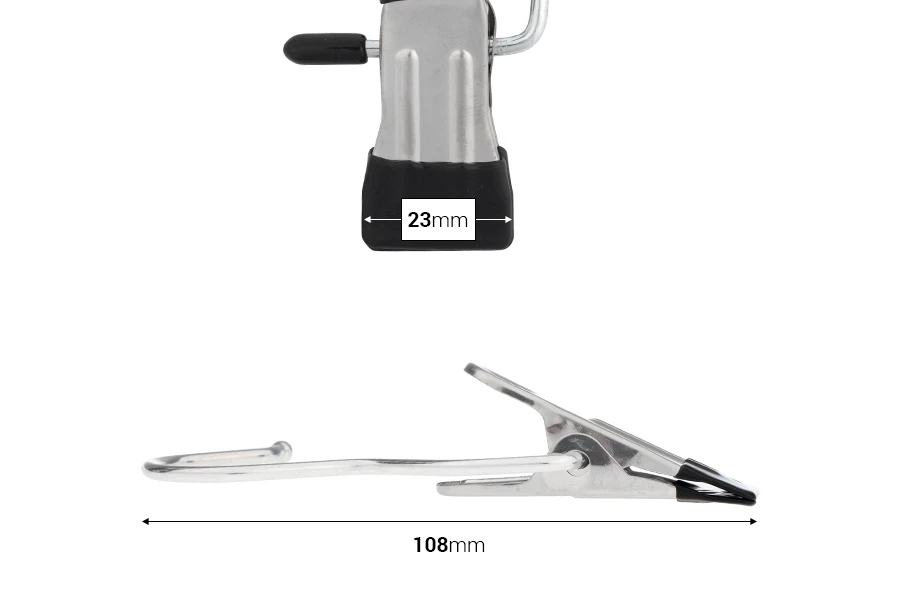 Μεταλλικός γάντζος με κλιπ με μαύρη λαβή 108x23 mm Μεταλλικός γάντζος με κλιπ με μαύρη λαβή 108x23 mm