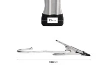 Metallhaken mit schwarzem Clip 108x23 mm Metallhaken mit schwarzem Clip 108x23 mm