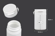 30 ml weißes Plastikgefäß mit Schnappverschluss für Pillen und Kapseln 30 ml weißes Plastikgefäß mit Schnappverschluss für Pillen und Kapseln
