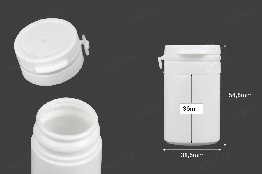 30ml white plastic jar with snap cap for pills and capsules 30ml white plastic jar with snap cap for pills and capsules-image_dimensions