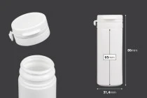 Pot en plastique blanc de 50ml avec bouchon à pression pour pilules et capsules