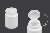 100 ml weißes Plastikgefäß mit Schnappverschluss für Pillen und Kapseln