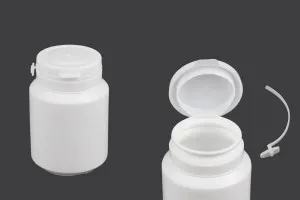 100ml white plastic jar with snap cap for pills and capsules-1