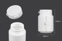 100 ml weißes Plastikgefäß mit Schnappverschluss für Pillen und Kapseln