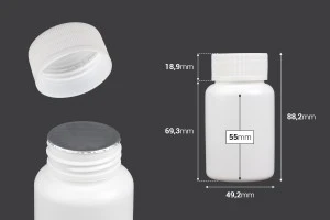 120ml white plastic jar with screw cap for pills and capsules-2
